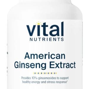 A bottle of american ginseng extract