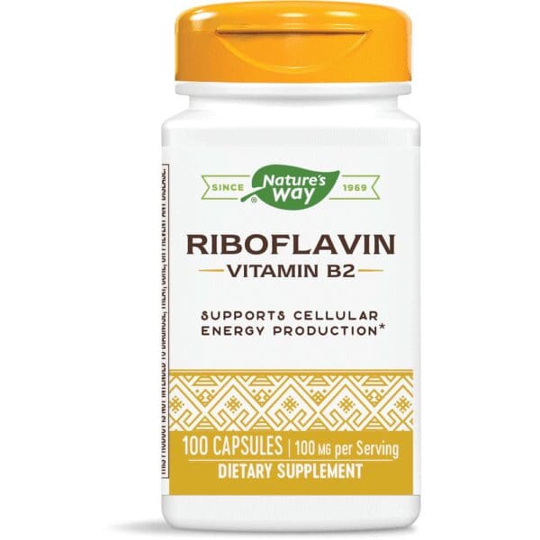 Riboflavin (Vitamin B2), 100mg, 100 Capsules