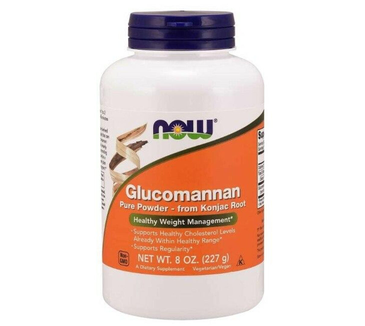 Glucomannan on a white background