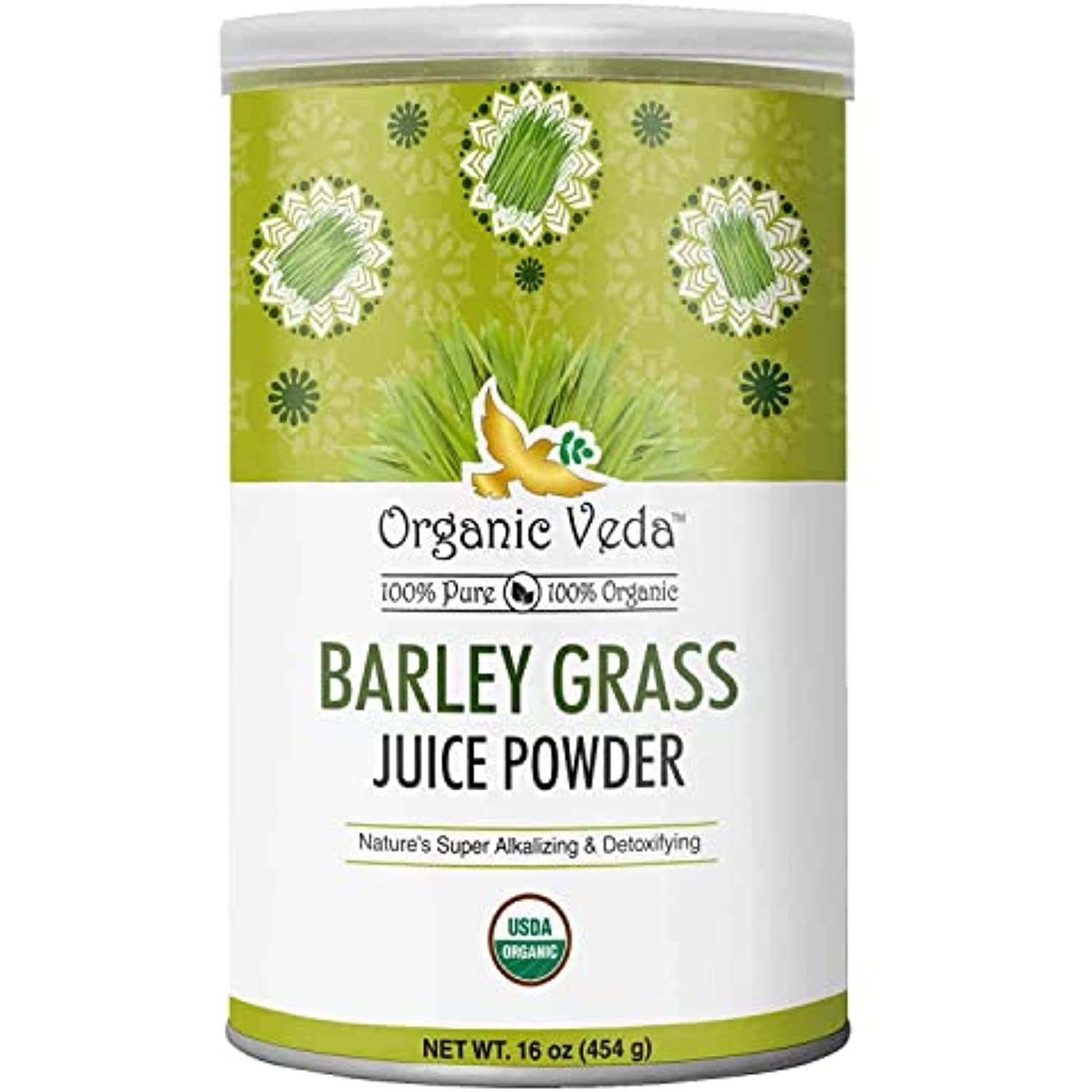 Barley Grass Juice Powder on a white background