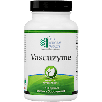 A bottle of vascuzyme is shown.